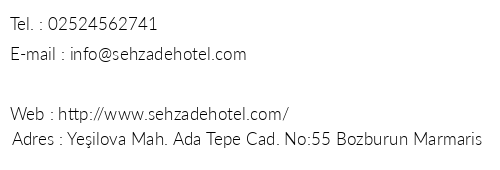 ehzade Hotel telefon numaralar, faks, e-mail, posta adresi ve iletiim bilgileri